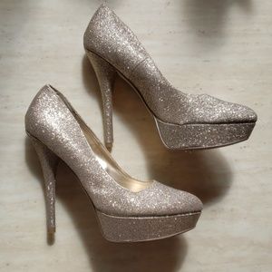 Call It Spring Gold Glitter Pumps